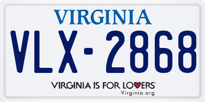 VA license plate VLX2868