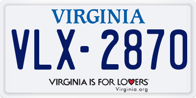 VA license plate VLX2870