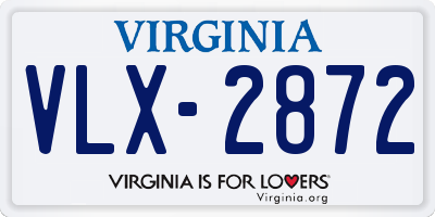 VA license plate VLX2872