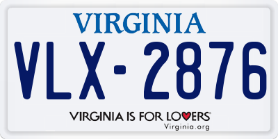 VA license plate VLX2876