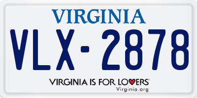 VA license plate VLX2878