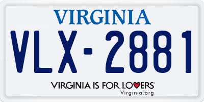 VA license plate VLX2881