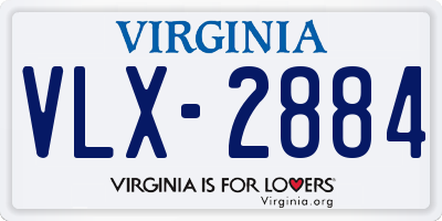 VA license plate VLX2884