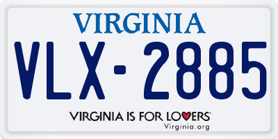 VA license plate VLX2885