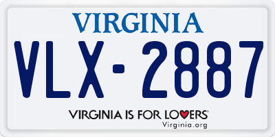 VA license plate VLX2887