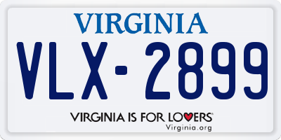 VA license plate VLX2899