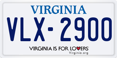 VA license plate VLX2900