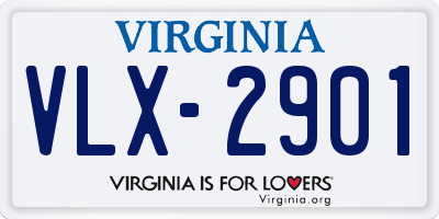 VA license plate VLX2901