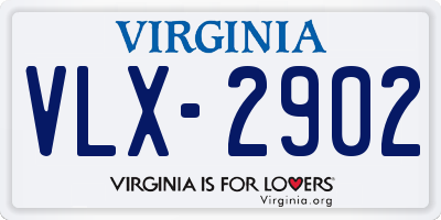 VA license plate VLX2902