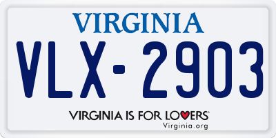 VA license plate VLX2903