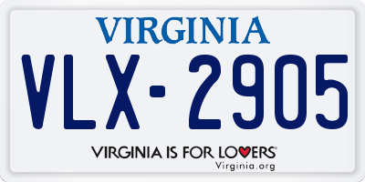 VA license plate VLX2905