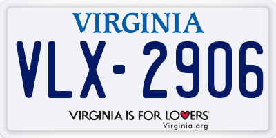 VA license plate VLX2906