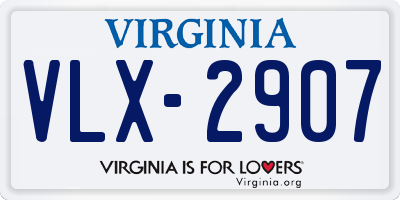 VA license plate VLX2907