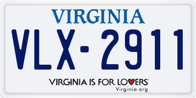 VA license plate VLX2911