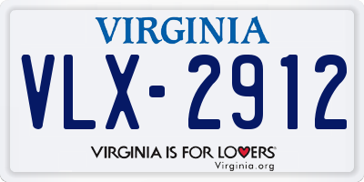 VA license plate VLX2912