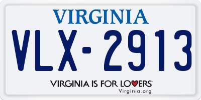 VA license plate VLX2913