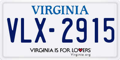 VA license plate VLX2915