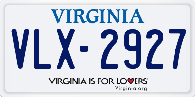 VA license plate VLX2927