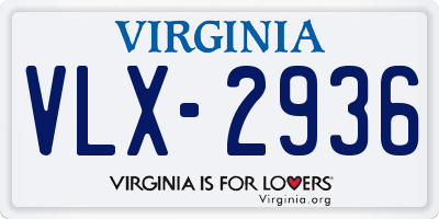 VA license plate VLX2936