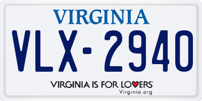 VA license plate VLX2940