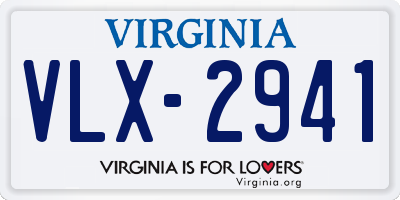 VA license plate VLX2941