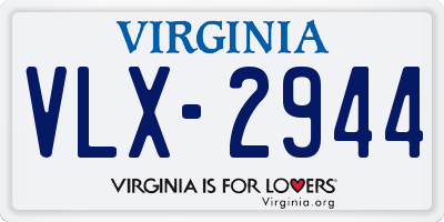 VA license plate VLX2944