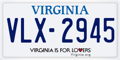 VA license plate VLX2945