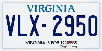 VA license plate VLX2950