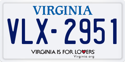 VA license plate VLX2951