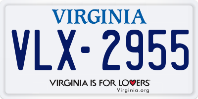 VA license plate VLX2955