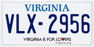 VA license plate VLX2956