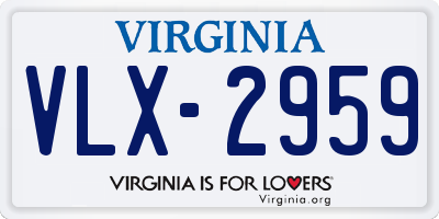 VA license plate VLX2959