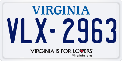 VA license plate VLX2963