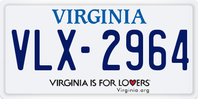 VA license plate VLX2964