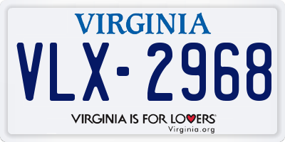 VA license plate VLX2968