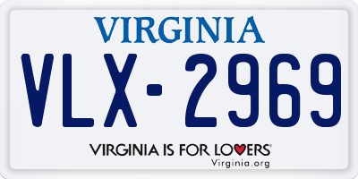 VA license plate VLX2969