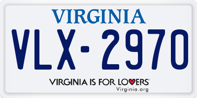 VA license plate VLX2970