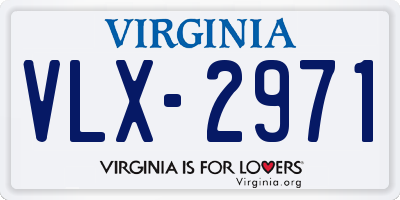 VA license plate VLX2971