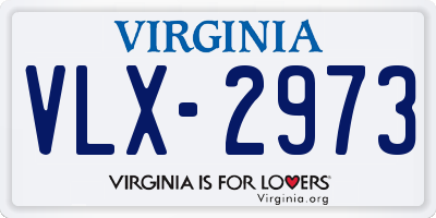 VA license plate VLX2973