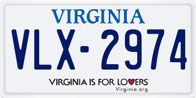 VA license plate VLX2974