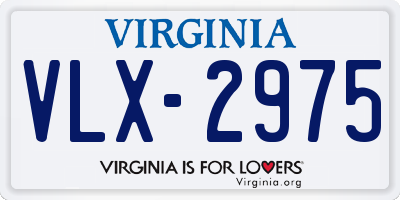 VA license plate VLX2975