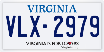 VA license plate VLX2979