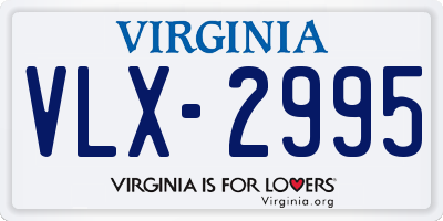 VA license plate VLX2995