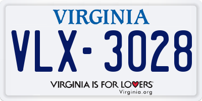 VA license plate VLX3028