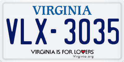 VA license plate VLX3035