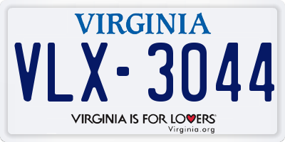 VA license plate VLX3044