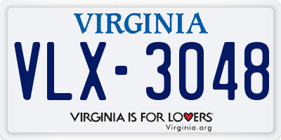 VA license plate VLX3048