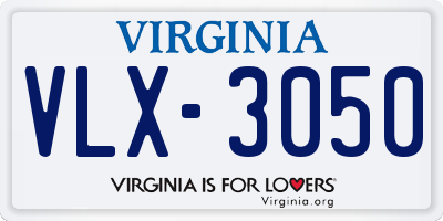 VA license plate VLX3050