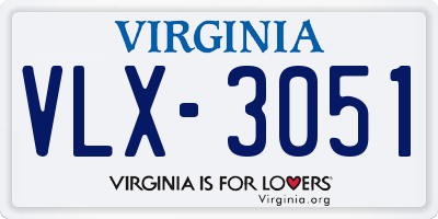 VA license plate VLX3051