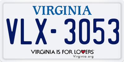 VA license plate VLX3053